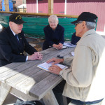 Thomas C. Sanger interviewing Athenia survivors Donald Wilcox, 86, and Heather Donald Watts, 76, at Maritime Museum of the Atlantic, Halifax, N.S., Canada. (5/4/2012)